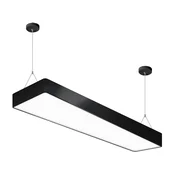 Moderna viseča svetilka za pisarno nad mizo, črna, pravokotna, 60 cm, nevtralna barva, LED 24 W, FLARA Struhm