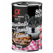 alpha spirit Dog Meatballs 6 x 400 g - jagnjetina in orientalska kumina