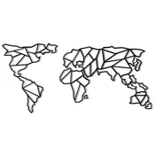 Opviq Zidna dekoracija World Map, 60x120 cm 2 mm, Crna