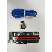 NONAME Adapter USB Riser/Extender 3 konektora plavi