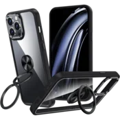 Ovitek XYZ ring za iPhone 15 Pro Max, črna