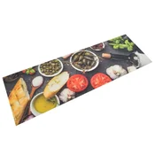 Vidaxl Kuhinjska preproga pralna vino in hrana 60x180 cm žamet