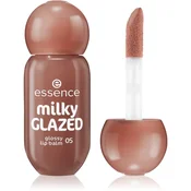 essence milky GLAZED tonirani balzam za ustnice s sijajem odtenek 05 Latte-tude 4 ml