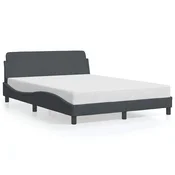 Vidaxl Posteljni okvir Dover temno siv 140x190 cm žamet