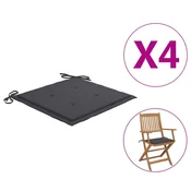 Jastuci za vrtne stolice 4 kom antracit 40x40x4 cm od tkanine
