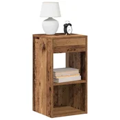 Vidaxl vidaXL Nočne omarice s predalom, 2 kosa, starinski les, 35x34x66,5 cm