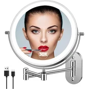 FUNTOUCH stensko LED kozmetično ogledalo z 1x/10x povečavo
