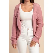 Plus size pletena jopa, starinsko roza