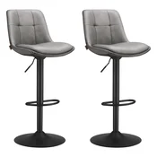 Songmics Set barskih stolov, nastavljiv vrtljiv, 44x48x90-112 cm, siva