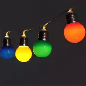 Iris E27 žaruljasta lampica u obliku žarulje, 3 m, IPX3, crvena, zelena, plava, žuta, 20 LED dioda, na 3xAA baterije, ukrasna rasvjeta 318-02