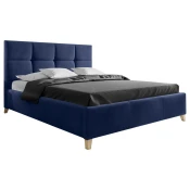 Carryhome OBLAZINJENA POSTELJA 160 cm x 200 cm , tekstil temno modra