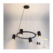 Brilagi - LED RGBW prigušiva luster na sajli SELE 4xGU10/6,5W/230V crna