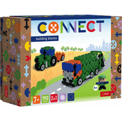 Trefl CONNECT M - Smetarsko vozilo/traktor s prikolico, 190 delov - 1 k.