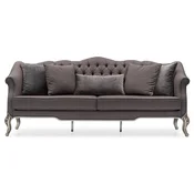 Casa Padrino luxury baroque living room sofa gray/silver - Handmade baroque style sofa with decorative pillows - Noble & Magnificent - Luxury living room furniture in baroque style