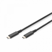 Digitus | USB-C kabel | Muški | 24-pinski USB-C | Muški | Crni | 24-pinski USB-C | 0,8 m
