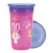 Nuby Skodelica brez pretoka 360° 300ml, 6 m+ roza/vijolična