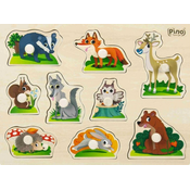PINO TOYS Umetaljka Šumske životinje 9 elemenata
