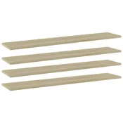 Police za knjige 4 kom boja hrasta sonome 100x20x1,5 cm iverica