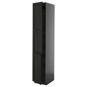 METOD Visoki element s policama/2 vrata, Crnosiva/Lerhyttan crno bajcovano, 40x60x220 cm