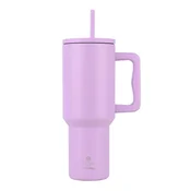 shumee Termo vrček s slamico 1200 ml sivkasto vijolična