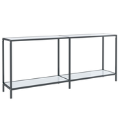 MAISON CHIC konzolna miza - miza ob steni bela 180x35x75,5 cm kaljeno steklo, (21785986)