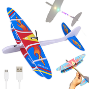 Aku. dvokrilno motorno LED letalo iz stiropora 28cm USB