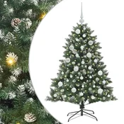 Vidaxl Umestno božično drevo Zelena 120 cm PVC, plastika in jeklo