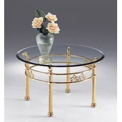 Casa Padrino luxury brass coffee table A� 90 x H. 50 cm - Round brass living room table with glass top - Living room furniture - Luxury quality - Made in Italy