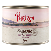 Ekonomicno pakiranje Purizon Organic 24 x 200 g - Pacetina i piletina s tikvicom