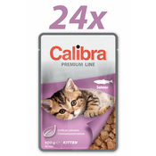 Calibra Kitten, mokra hrana za macke, losos, 24 x 100 g