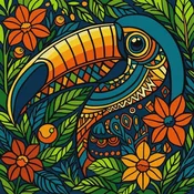 Rayher. Slikanje po številkah, Stained glass window Toucan