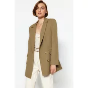 Khaki Womens Oversize Blazer Trendyol - Womens