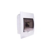 Kanlux Modularna razdelilna omara plastična 1x6 vgradna IP40 IK06 N+PE II razred prozorna siva vrata DB106F 1X6P/FMD bela 3841