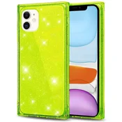 GS Kvadratni bleščeči ovitek za iPhone 11, zelen