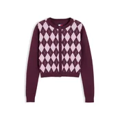Tommy Jeans Pletena jopa Ess sliva/ciklama/bela