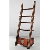 Casa Padrino luxury vintage style shelf cabinet dark brown/brass 94 x 60 x H. 240 cm - Solid wood bookcase - Office cabinet - Office furniture - Luxury vintage style furniture