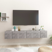 Viseci TV ormarici 3 kom siva boja betona 60 x 30 x 30 cm