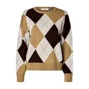 SELECTED Pulover SLWTHEA kremna / rjava / črna
