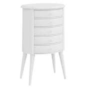 Casa Padrino luxury Art Deco bedside table white 47 x 38 x H. 73 cm - Chest of drawers with 5 drawers - Bedroom furniture - Childrens room furniture - Art deco furniture - Luxury furniture