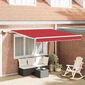 Skrovita tenda Crvena 300 x 250 cm Tkanina i čelik