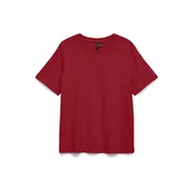 VERO MODA Majica VMPaulina vinsko rdeča