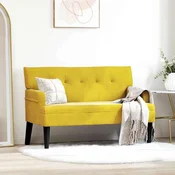 vidaXL Chesterfield klop Rumena 112 x 65.5 x 75 cm Žamet