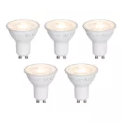 Komplet 5 GU10 50mm LED žarnic prozornih 7,5W 800 lm 3000K