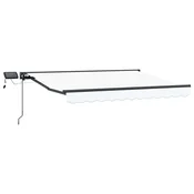 Vidaxl Ročno senčilo s LED-ji Bela in antracit 3,5 x 2,5 m