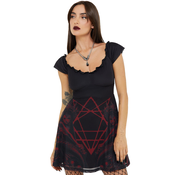 Ženska obleka KILLSTAR x ALCHEMY - Atargatis - Black/Red - KSRA013347