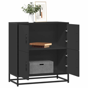 Vidaxl Komoda črna 68x35x76 cm inženirski les