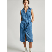 Blue womens denim mididress Pepe Jeans Maggie - Women