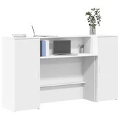 vidaXL Sprejemna pisalna miza bela 180x50x103,5 cm iz umetnega lesa