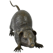 Casa Padrino luxury decorative sculpture rat bronze 58 x 22 x H. 30 cm - Bronze decorative sculpture - Bronze decorative figure - Desk decoration - Luxury Quality