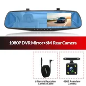 KJB Avto kamera v vzvratnem ogledalu, dvojna 1080P, 64 GB
